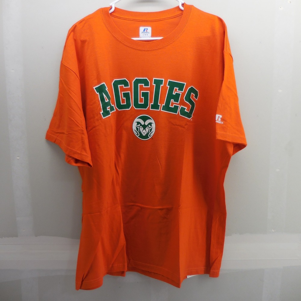 Russell‎ Athletic Mens Aggies Ram Graphic T-Shirt Orange Large NCAA College Tee